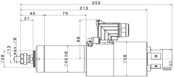 Motorspindel Frässpindel 4040 DC-S-ER-DD Zeichnung