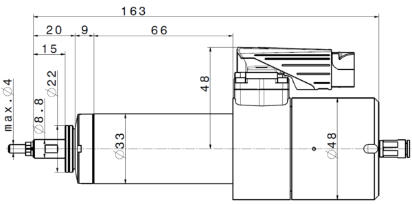 Motorspindel Frässpindel 4033-AC-C3-100-04 Zeichnung