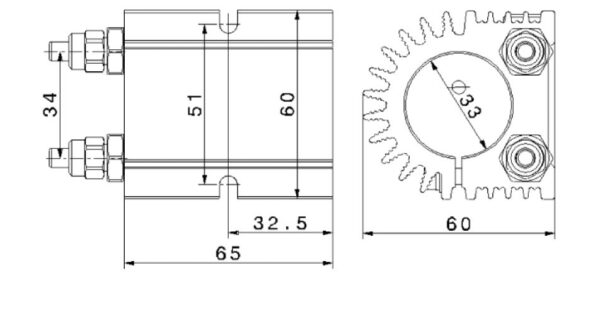 Motorspindel Spindelhalter und Spannblock 4833 33mm Zeichnung