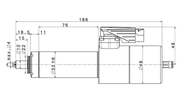 Motorspindel Frässpindel 4033 AC-LN15-ESD-CS Zeichnung
