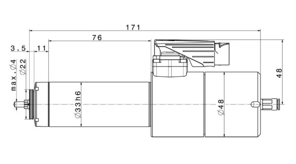Motorspindel Frässpindel 4033 AC-ESD-CS Zeichnung