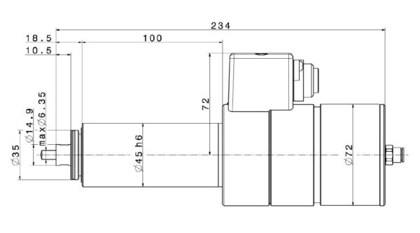 Motorspindel Frässpindel 4041 AC-HY-ESD Zeichnung